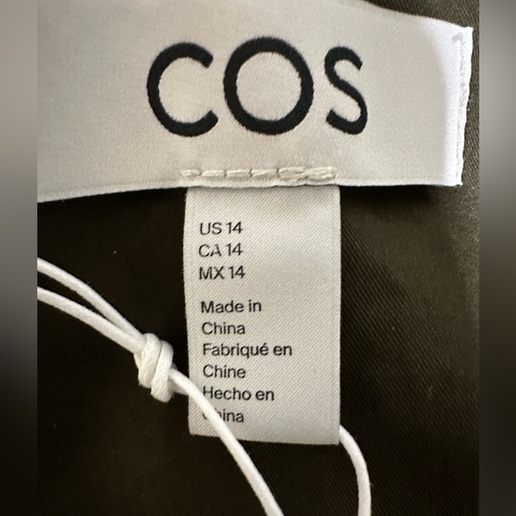 COS Oversized Dark Green/Moss Embroided Shirt NWT Sz 14 - Picture 5 of 5